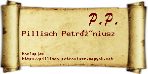 Pillisch Petróniusz névjegykártya